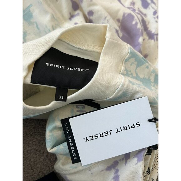 Spirit Jersey Unisex Size XS Cream New York Tie Dye CrewNeck Long Sleeve Tee NWT - Picture 6 of 10